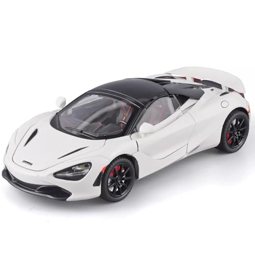 Image of 1:24 McLaren 720S Diecast Alloy Model Car Pull Back Toy with Sound & Light Collectible Supercar Gift for Kids & Adults Realistic Detailing Perfect for Display or Play (White)