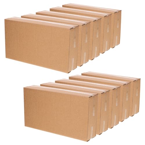 CLISPEED Cajas de Cartón Corrugado Pequeñas 10 Unidades 245X55X135 CM para Embalaje Envío y Almacenamiento Reciclables Resistentes para Paquetería y Manualidades