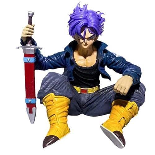 Muenmee Trunks Figure,Trunks Anime Statues Figurine PVC Action Figure Seated Position Collection Home Decor Gift Model Toys Anime Figure 5.7 Inch