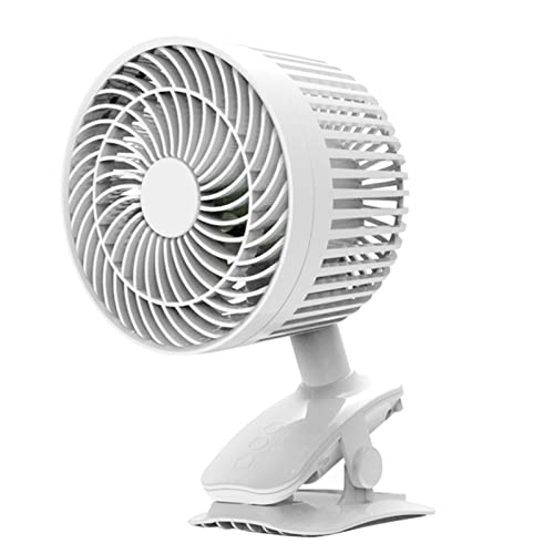 Ventilateur de table USB rechargeable retro blanc à clip avec 3 vitesses - 2