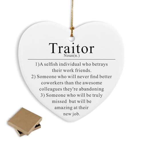 Lmaurrizt Heart Plaque: Traitor Keepsake Sign, 7.6 cm x 7.6 cm, White Ceramic, Contemporary Style, Home Decoration, Gift-Giving