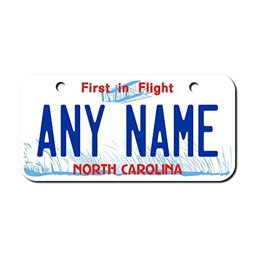 TEAMLOGO Personalized 3 X 6 Aluminum North Carolina License Plate for Bikes, Bicycles, Toy Cars or Wagons (3