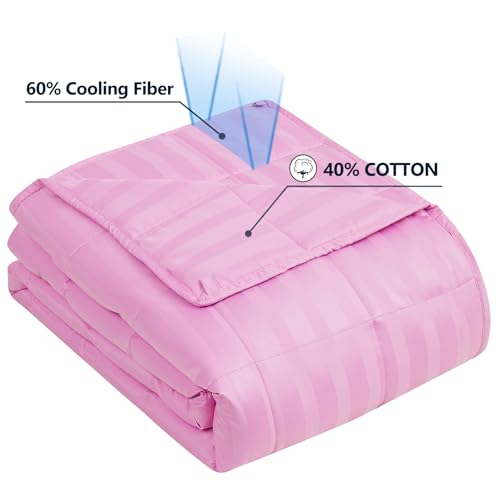 Image of Weighted Blanket Queen /King Size (80 inchx87 inch 17lbs),Ultra Soft and Cozy Cooling Weighted Blanket for Adult,Heavy Blanket with Machine Washable Soft Blanket, Pink
