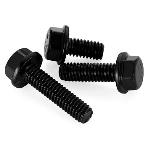 Image of 1 /4-20 x 1 Flange Hex Head Bolts, Stainless Steel 304 Black Finish, Fully Threaded, 25 PCS