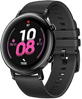 HUAWEI Watch GT 2 (42 mm) Smart Watch, 1.2 Inch AMOLED Display with 3D Glass Screen, 1 Week Battery Life, GPS, 15 Sport Modes, 3D glass screen, Real-time Heart Rate Monitoring Smartwatch, Night Black