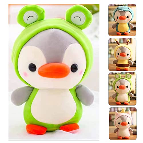 Slewed Penguin Plush Toy, Cute Penguin Plush Stuffed Animal Plush Doll 10 inch Christmas Birthday Gift for Boys and Girls (Frog)