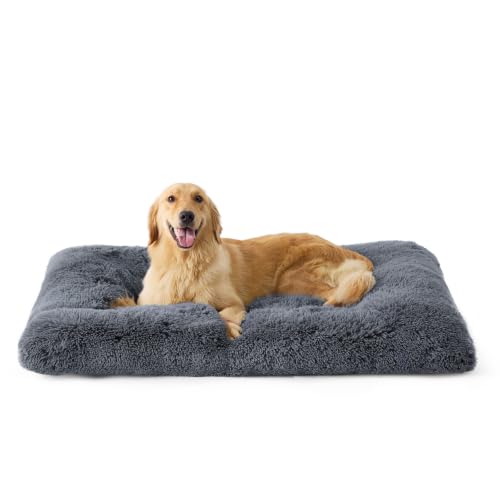 BEDSURE XL Hundebett Waschbar, Flauschig Hundekissen, 104x69cm, Dunkelgrau – Ansicht 1