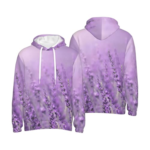 Pull en polyester pour homme avec sweat à capuche violet et poche - 7
