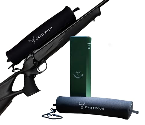 CRESTWOOD Neoprene Scope Cover for Hunting and Shooting, Water Resistant Rifle Scope Cover with Microfiber Cleaning Pockets, Durable Optics Protection, Fits 13 to 14,5 Inch Scopes