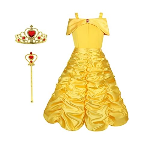 Vicloon Princesa Bella Disfraz Vestido y Accesorios para niñas Cover