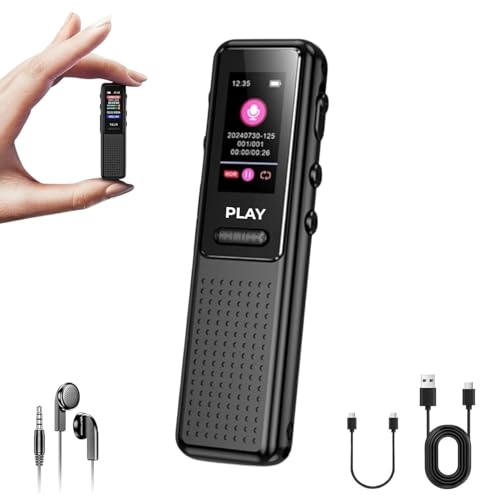 Image of Arvox 32GB Voice Recorder Device with AI Noise Reduction & Mp3 Player with Earphones,Audio Recording Device /Voice Recorder Mic Upto 50 Hours for Meetings /Lectures (Black)
