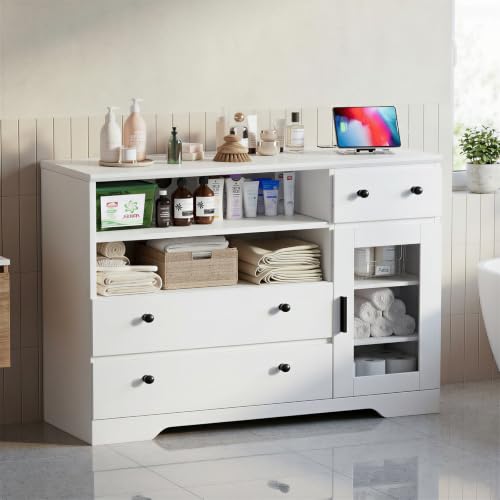 Mueble de almacenaje con gran capacidad y puertas, cómoda multifunción para pasillo y dormitorio 8