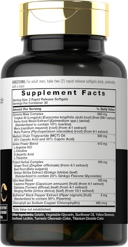 carlyle ultra libido supplement for men  60 softgel capsules  extreme male formula  non-gmo amp gluten free