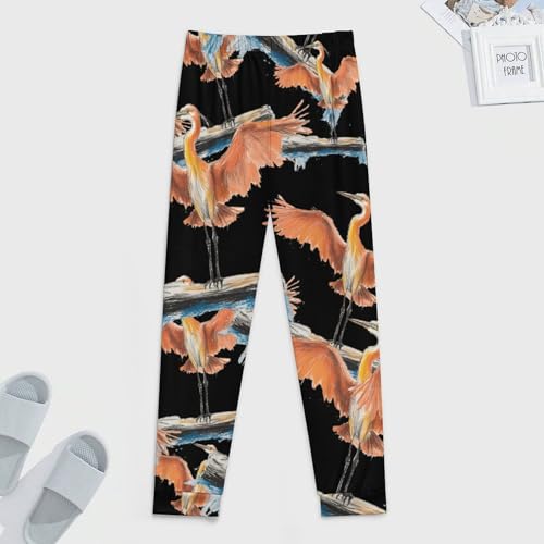 Red Heron Standing On Wood Men's Pajama Bottoms Sleep Lounge Soft Comfy Pants Sleepwear4