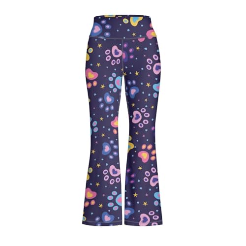 Dog Paw Print Children's Flared Yoga Pants Kids' Long Pants Casual Active Leggings Bell Bottoms Bootcut Pant High Waist2