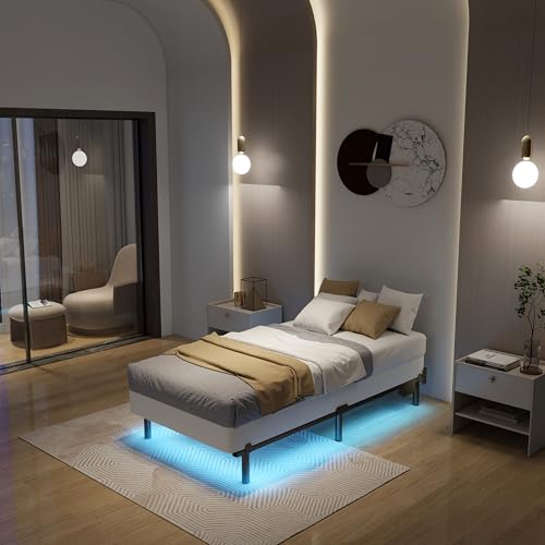 Adjustable Bed Frame with LED Lights & Charging Station