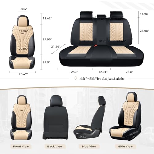Image of Coverado Car Seat Covers, Car Seat Covers Front Seats, 2-Pack Front Seat Cover, Nappa Leather Waterproof Seat Covers, Car Seat Protectors, Automotive Seat Covers Universal Fit for Most Vehicles