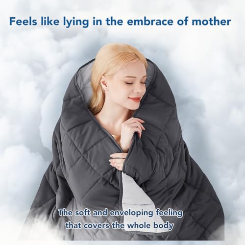 Topcee Weighted Blanket for Adults (15 lbs, 60" x 80") Queen Size Soft Cooling Heavy Blanket Sleeping, Apply to 130-160 lbs Body, Thick Breathable Blanket with Glass Bead, Easy Care