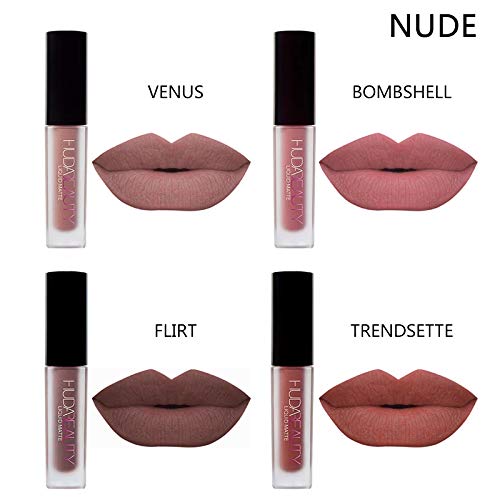 4pcs Mat Brillant à Lèvres Sexy Liquide Rouge à Lèvres étanche Hydratant Durable Hydratant Professionnel Lèvres Baume Maquillage