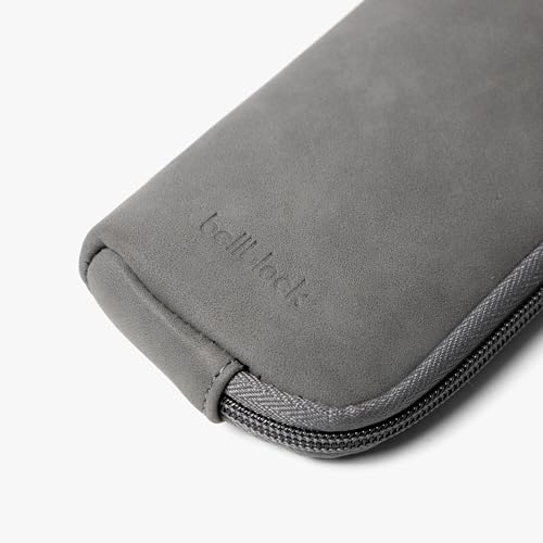 Image of Bellblock Premium Stationery Case & Pencil Pouch | Aesthetic Pencil Case for School /Office | Sleek Portable Pen Organizer | Compact Pen Pouch | Vegan Leather (Grey)