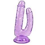 Roluck Doppeldildos mit Starken Saugnäpfen, Anal Vagina Sexspielzeug Doppelend-Dildo für Frauen, Realistischer Dildo Sexspielzeug Anal Plug für Frauen Männer Lesben Paare