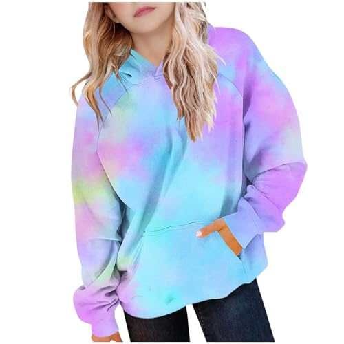 Hoodies for Unisex Boys Girls Tie Dye Cute Fleece Hooded Sweatshirt Casual Long Sleeve Pullovers Tops with Pocket