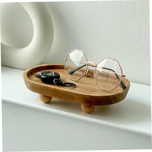 Bandeja de baño de madera decorativa con elevadores rústicos 3