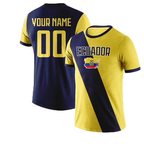 Genérico Camisetas de fútbol Personalizada para Mundial 2026 para Hombre Mujer niños con Nombre número (Ecuador)