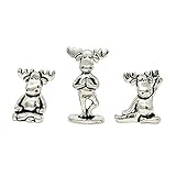 Basic Spirit Yoga Moose Poses Pewter Miniature Figurines Statues Gifts Namaste Zen