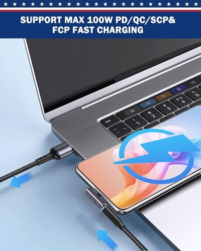 Image of Tobo 90 Degree Right Angle USB C Adapter 40Gbps Data Transfer USB 4.0 /Thunderbolt 4 Type C Male to Female Connector Extender for Mobile Phone, Switch, Steam Deck, Tablet, Laptop (TD-940CC, Pack-of-2)