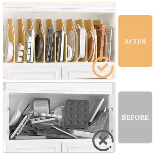 10 Pack Wood Tray Dividers for Cabinet, Cookie Sheet Organizer for Cabinet by sandpaint - Image 5