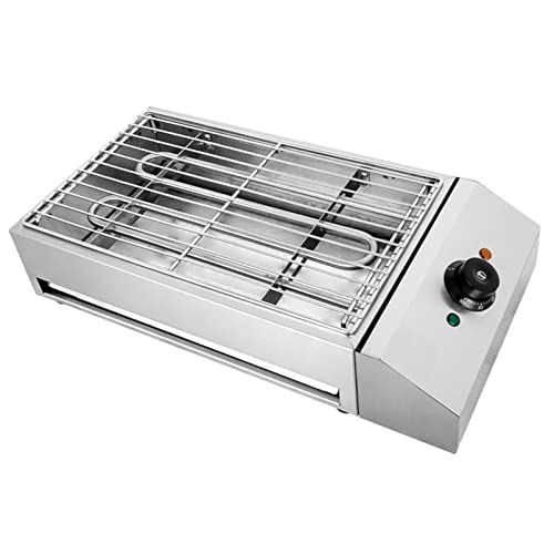 MytaYtElectric Grill Smokeless Electric Indoor Senggrill Adjustable Temperature Control Food Grill Plate Stainless Steel Restaurant Teppanyaki Grill