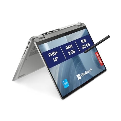 Lenovo IdeaPad Flex 5 Notebook 14' Display WUXGA (1920x1200) IPS, Intel Core i3-1215U, RAM 8GB, 512GB SSD, Windows 11 Home, Digital Pen inclusa - Cloud Grey