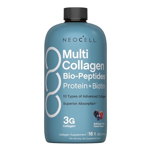 NeoCell Liquid Multi Collagen Peptides | 16 Fl Oz | Protein Plus Biotin