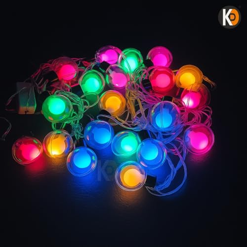 Image of K D String led Light 20 led Doubleball Multicolor String Lights - Doubleball Glass 12ft String led Light for Diwali /Navratri /Christmas Indoor & Outdoor Decoration(Double Ball Glass degin Multi)