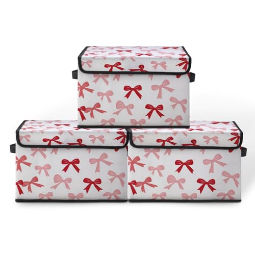Image of Stackable Storage Bins with Lids,Closet Organizers Fabric Box for Home and Office,Blanket Clothes Organizers,Under Bed Storage Containers 3 Pack