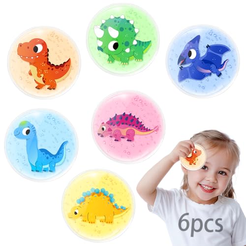 Image of Kids Ice Packs for Boo Boos, 6 Pcs, Baby Small Gel Ice Packs for Injuries Reusable, Mini Hot Cold Compress for Body Pain Relief, Toothache, Fever, First Aid for Girl Boy (Dinosaur)