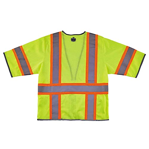 Ergodyne Unisex Adult Two-Tone Hi-Vis Class 3 Two Tone Hi Vis Surveyor Vest Zipper, Lime, Large-X-Large Us #TOP2