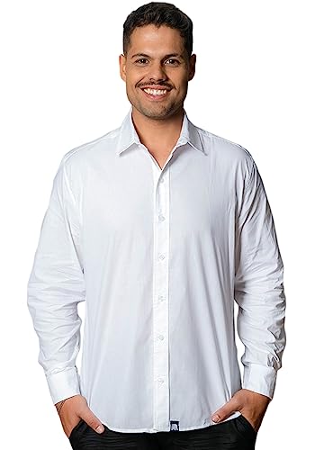 Camisa Branca Social Manga Longa Lisa Masculina (GG)