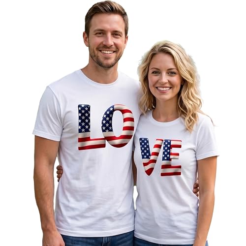 Image of Anniversary Matching Shirts, for Couple, Heart Design T-Shirt Set, Wedding Present, Honeymoon Outfit