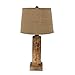 HomeRoots Lighting 5.5-inch x 5.5-inch x 27-inch Brown, Rustic with Round Linen Shade - Table Lamp
