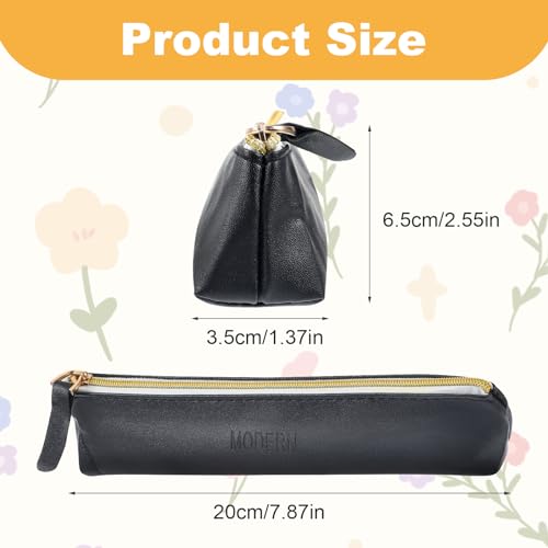 2pcs Mini Cosmetic Pouch for Purse - Leather Makeup Bag with Zipper - Portable Cosmetic Organizer for Women and Girls - Image 2