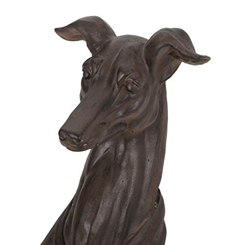 Estatua de perro galgo marrón oscuro miniatura 6