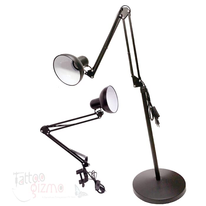 Image of Tattoo Gizmo Modern LED Floor Lamp for Living Room -Adjustable Reading Lamp with Flexible Neck, Eye-Care Light, Energy Saving Standing Lamp for Bedroom & Office