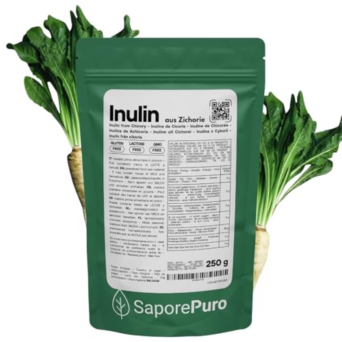 SaporePuro Inulin pulver - 250 g - aus chicoree wurzel ballaststoffpulver - natürliches Präbiotikum – KURZE KETTE