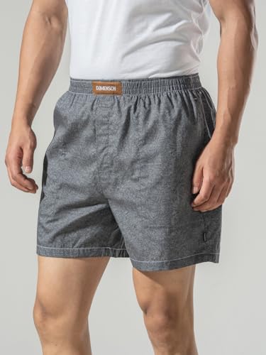 Image of DAMENSCH Regular Fit Solid 100% Soft & Durable Cotton Boxer Shorts Dual Pockets Anti-Bacterial Moisture Wicking Microfibre Waistband Ultra-Light Boxers for Men