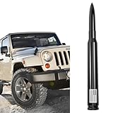 Engirette American Flag Car Truck Bullet Antenna Replacement 7 inch - Anti-Theft Design for Jeep Wrangler Gladiator JL JK JT Rubicon Sahara Unlimited Sport 4xe Willys Mojave 2007-2025 (Black)