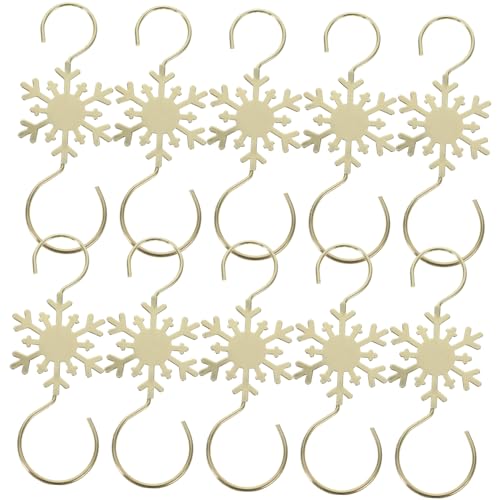 Cabilock 10pcs Metal Christmas Stocking Hangers Ornament Hooks for Holiday Decor Reusable Xmas Hooks for Mantel and Tree for Parties and Celebrations