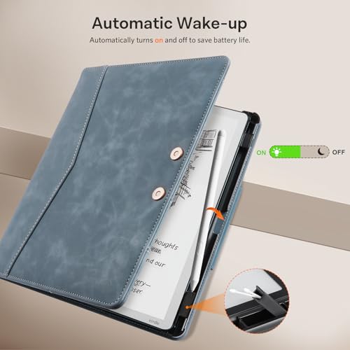 Image of CoBak Premium PU Leather Case for 11 inch Kindle Scribe 3rd Gen 2025, Kindle Scribe Colorsoft, TouchPad D10, Folio Cover with Pen Holder, Auto Sleep /Wake, Card Slots & File Folders, Not for Remarkable