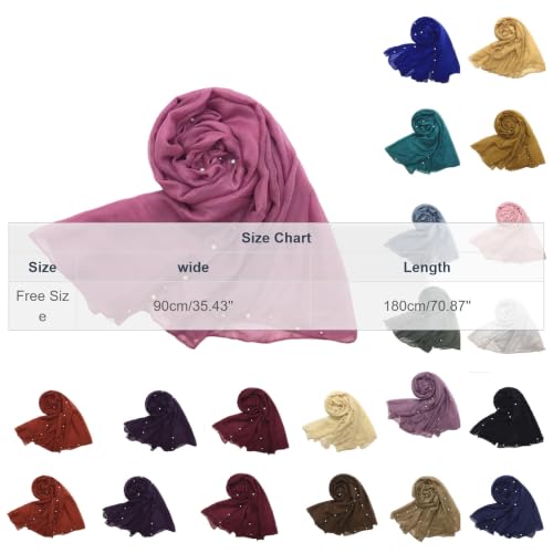 Scarf for Women Fall Womens Shawl Travel Scarves with Pearl Lightweight - image 3